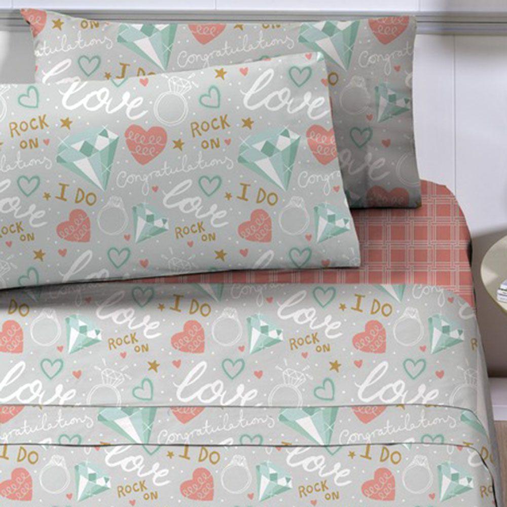 Jogo De Lençol Planeta Mágico Solteiro 3 Peças Infantil Estampado - Diamante - 100% Poliéster - 2