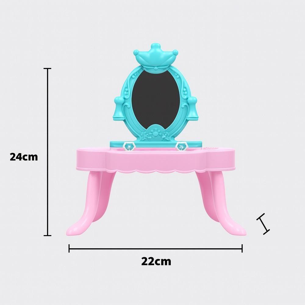 Penteadeira Infantil Princesa Com Espelho Acessorios Brinquedo Rosa Menina - 5