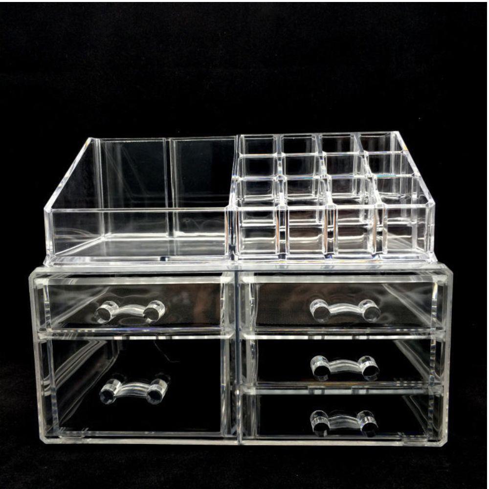 Organizador De Maquiagem Acrilico 5 Gavetas 16 Divisorias Porta Batom Cosmeticos Pinceis Caixa Para Esmalte E Joias Esta - 6