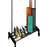 Organizador Guarda Roupa Arara Cabideiro Sapateira Rack 30kg Expositor Ganchos Multiuso Rodinhas - 3