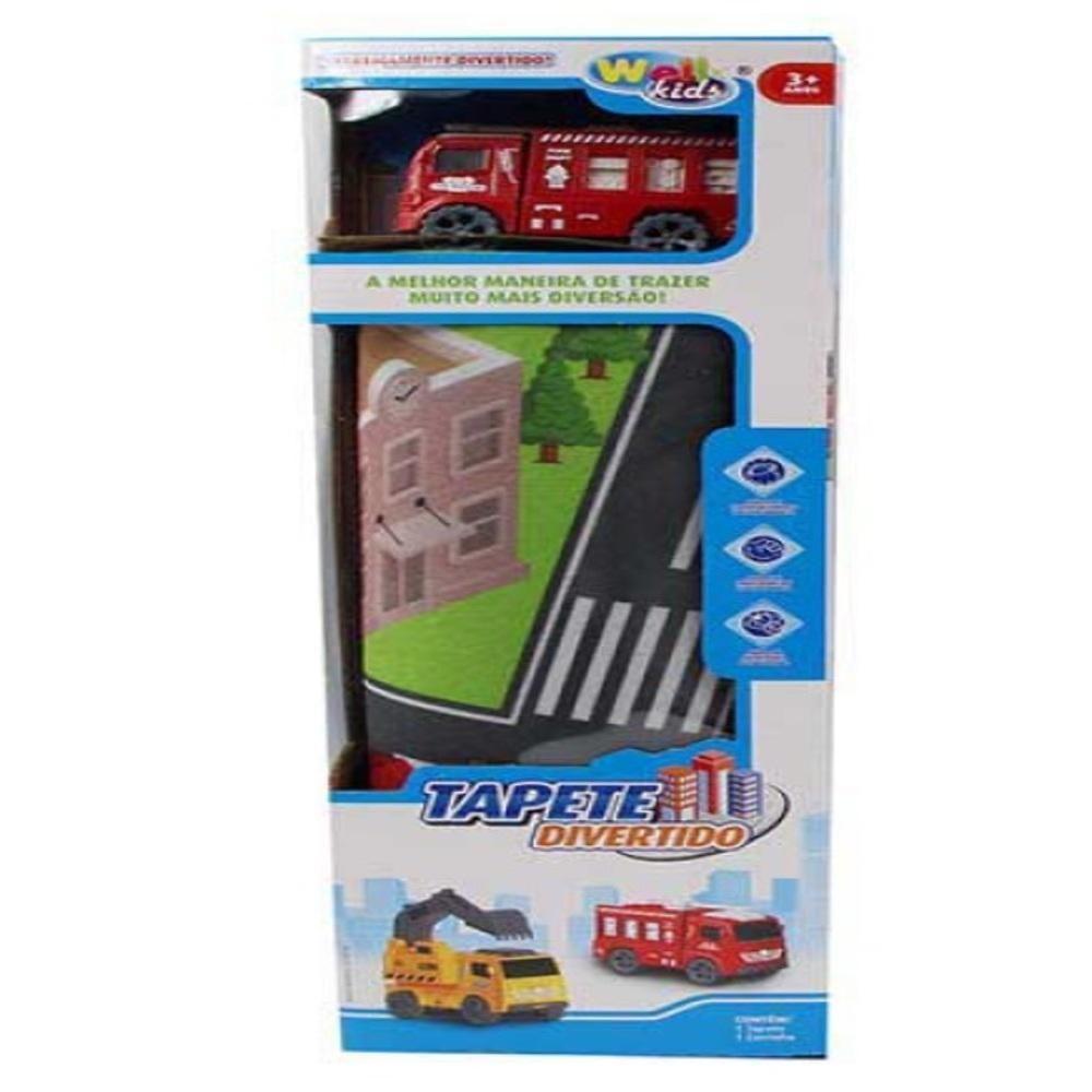 Tapete Infantil Divertido Pista De Corrida Hot Whells Cidade Com Carrinho Tatame Educativo Quarto Interativo - 3