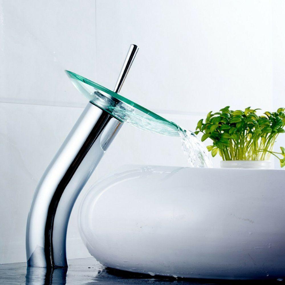 Torneira Monocomando Alta Banheiro Cascata Vidro Lorben - 5