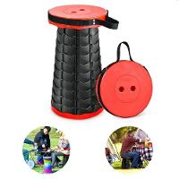 Banqueta Telescopica Dobravel Com Alca Pratica Para Pesca Praia Fila Show Acampamento Bolsa Portatil Vermelha - 1