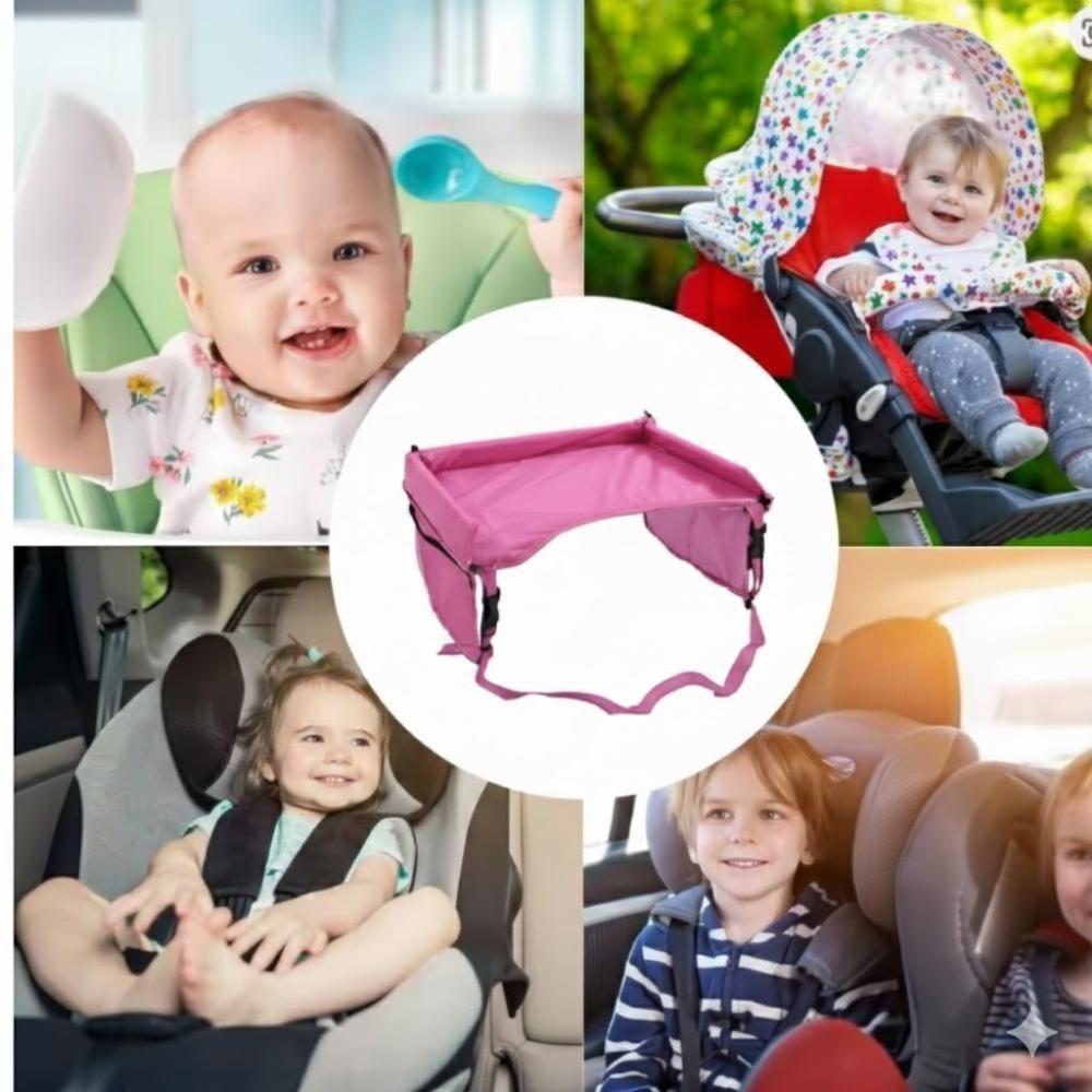 Mesinha Infantil Carro Casa Mesa Porta Objetos Bolsos Dobravel Portatil Bebe Criança Apoio Rosa - 6