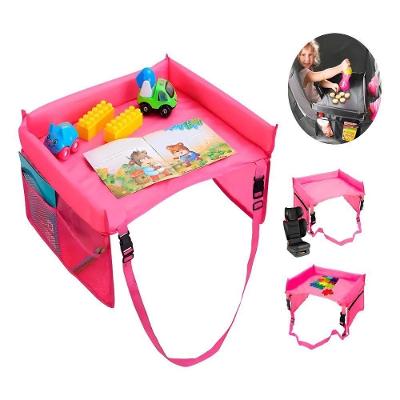 Mesinha Infantil Carro Casa Mesa Porta Objetos Bolsos Dobravel Portatil Bebe Criança Apoio Rosa