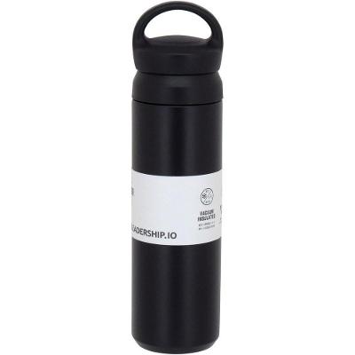 Kettlebell Garrafa Térmica 26X7X7Cm 480Ml Inox Preto Parede Dupla