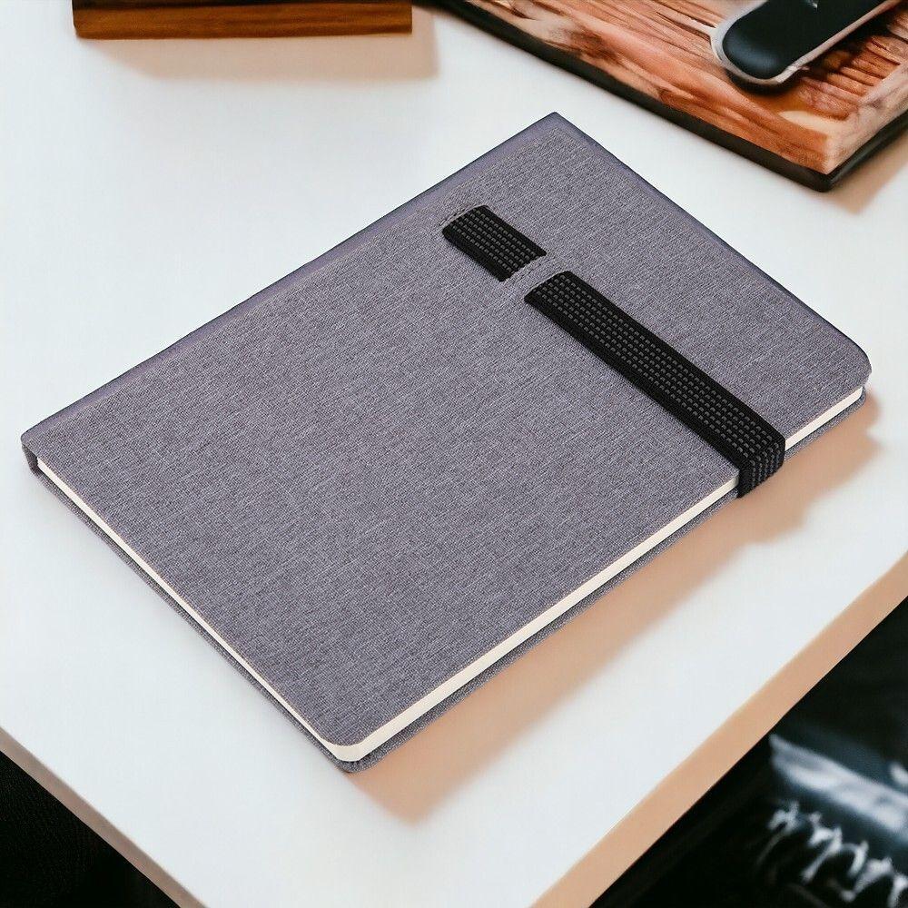 Caderno De Anotações Com Capa Sintética E Elástico - All Grey - 1