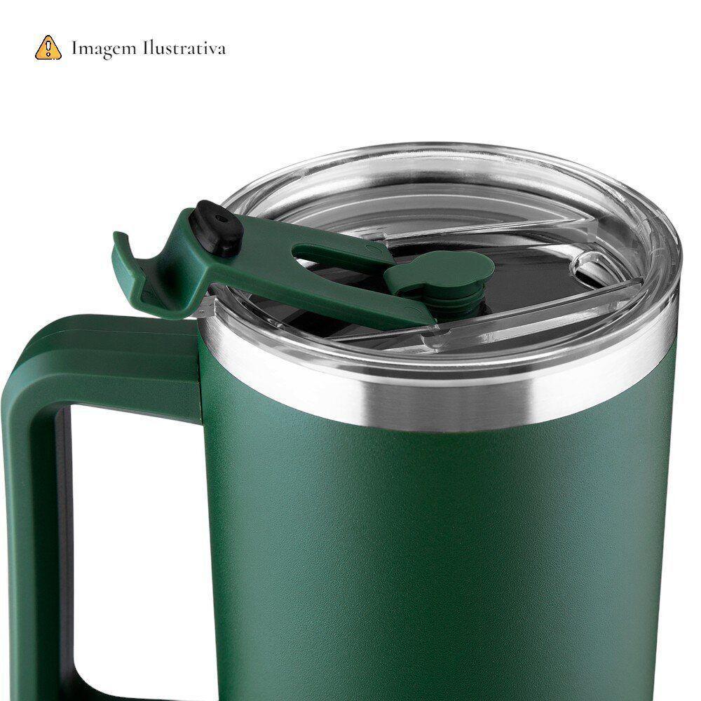 Garrafa Térmica Inox 1,3l Com Alça E Canudo - Parede Dupla Branca - 3