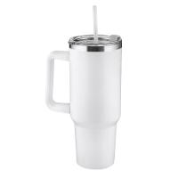 Garrafa Térmica Inox 1,3l Com Alça E Canudo - Parede Dupla Branca - 1