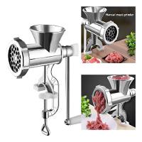 Maquina Moer Carne Moedor Faz Linguica Funil Profissional Hamburguer Kit Completo 3 Acessorios Aluminio Manual Embutidos - 3