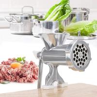 Maquina Moer Carne Moedor Faz Linguica Funil Profissional Hamburguer Kit Completo 3 Acessorios Aluminio Manual Embutidos - 5