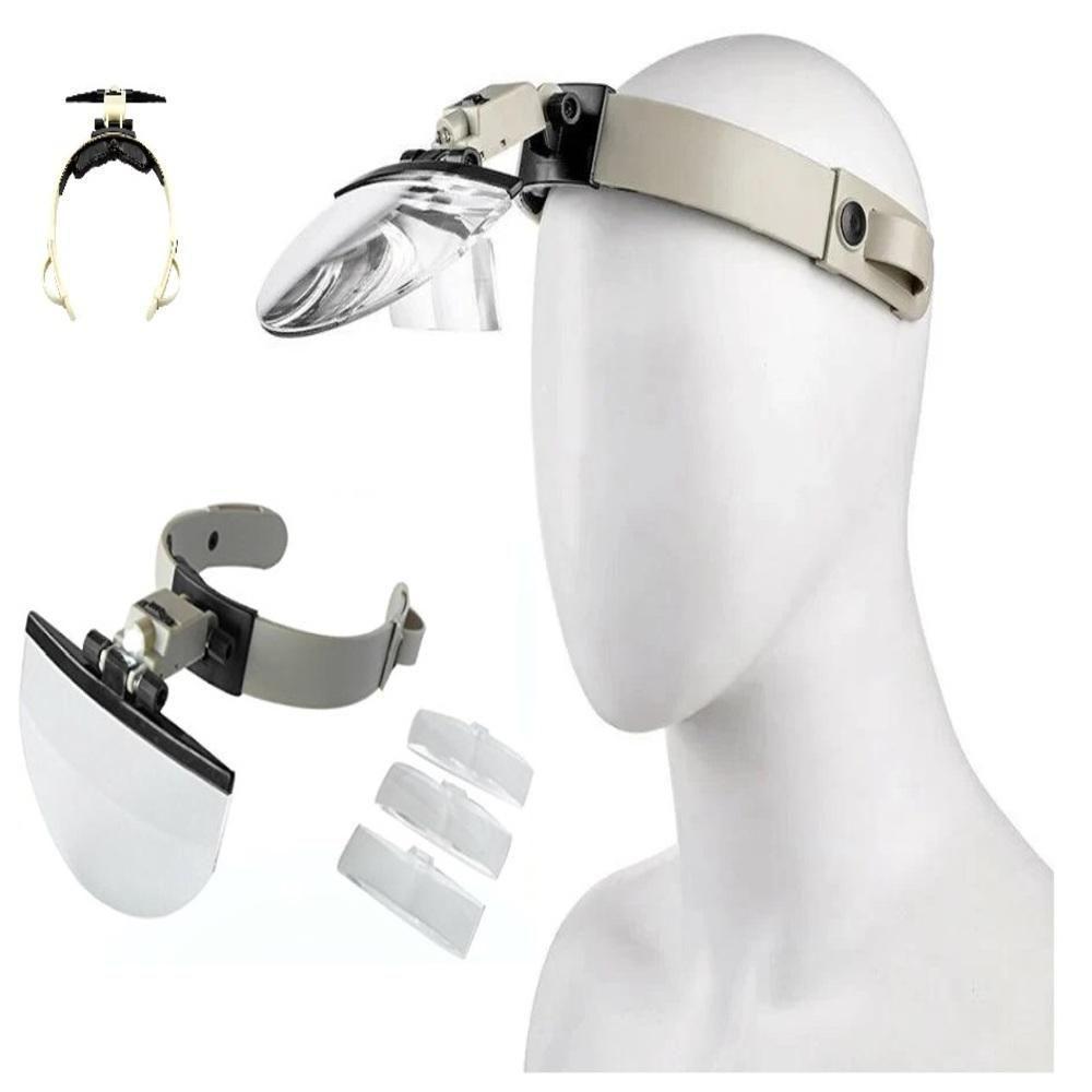 Oculos Lupa Maos Livre Profissional Led Lente De Cabeca Aumento Estetica Reparo Joias Leitura Ourives - 1