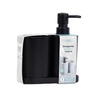 Conjunto De Acessórios Para Banheiro 3 Peças Quadrado Preto - Elegância Moderna - 2