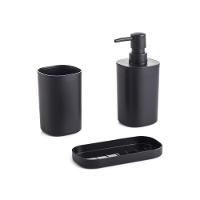 Conjunto De Acessórios Para Banheiro 3 Peças Quadrado Preto - Elegância Moderna - 3
