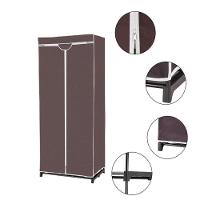 Guarda Roupa Arara Prateleira Cabideiro Portatil Armario Multifuncional Dobravel Organizador Marrom - 7