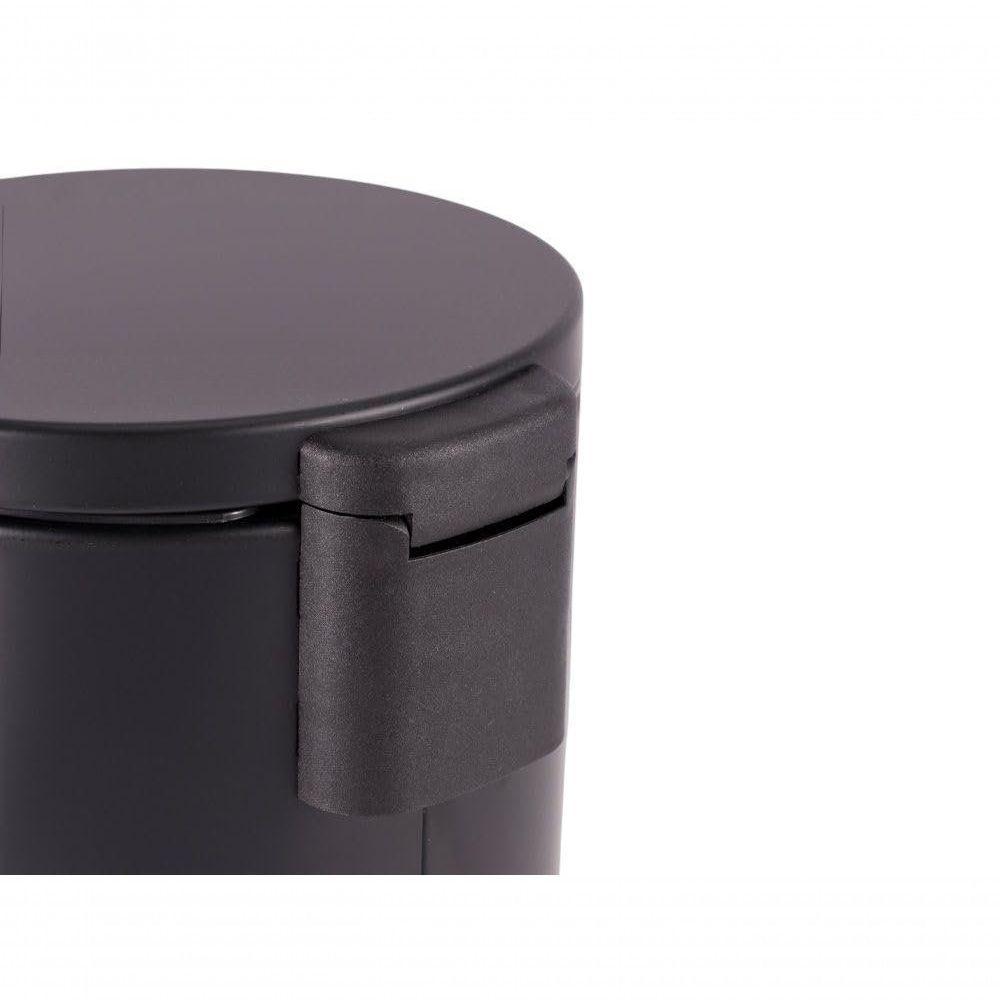 Cesto De Lixo Lixeira Higienica Com Pedal Preta 5l Chique Banheiro Consultório Escritório Quarto - 3