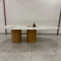 Mesa De Jantar Oásis Orgânica Cilíndrica Calacata Gold 120x80 Cm - 2