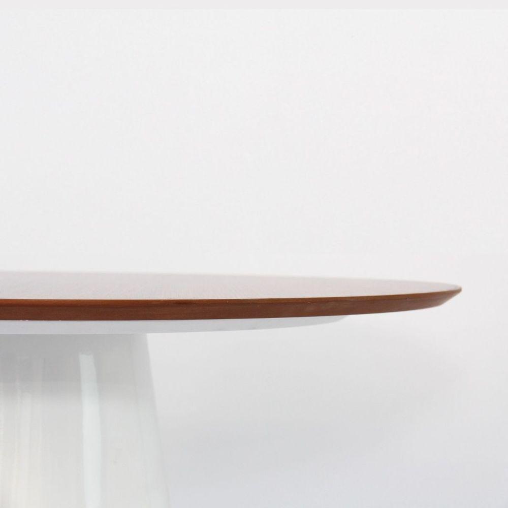 Mesa De Jantar Oblongo 160x90 Cm Base Laca Tampo Freijó - 3