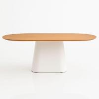 Mesa De Jantar Oblongo 160x90 Cm Base Laca Tampo Freijó - 2