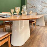 Mesa De Jantar Oblongo 160x90 Cm Base Laca Tampo Freijó - 6