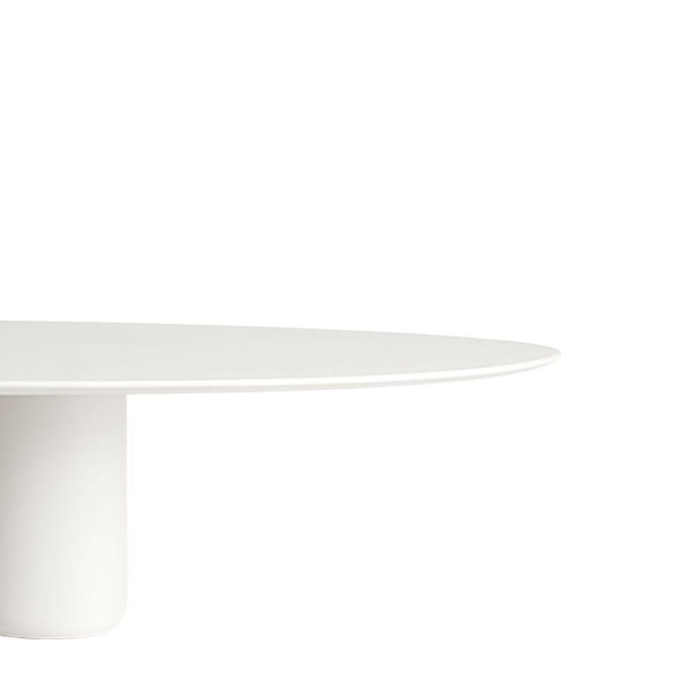 Mesa De Jantar Oásis Orgânica Cilíndrica Laca Branca 244x137 Cm - 2