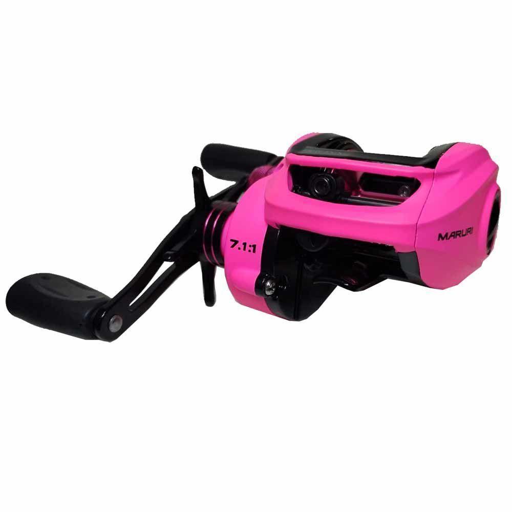 Carretilha Para Pesca Maruri Bronx Pink 11r Carretel Fundo Lado Da Manivela Direito - 2