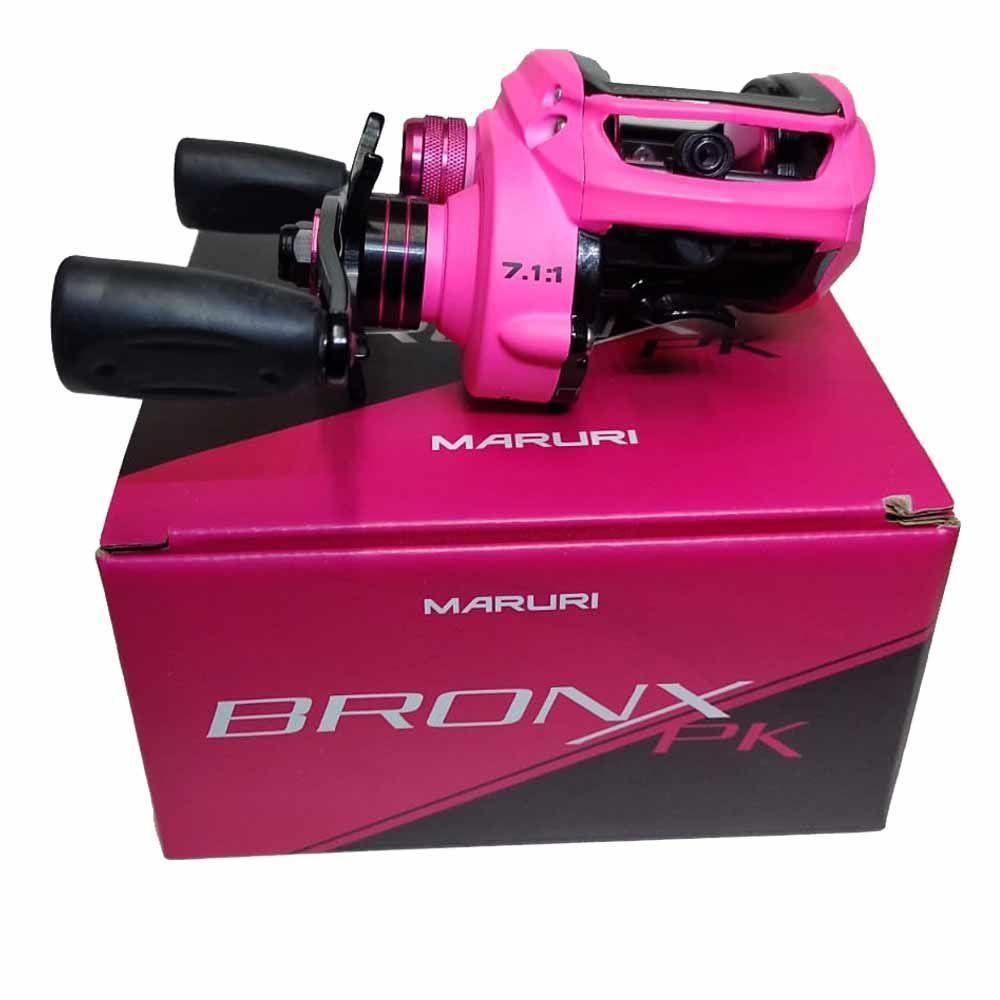 Carretilha Para Pesca Maruri Bronx Pink 11r Carretel Fundo Lado Da Manivela Direito - 5