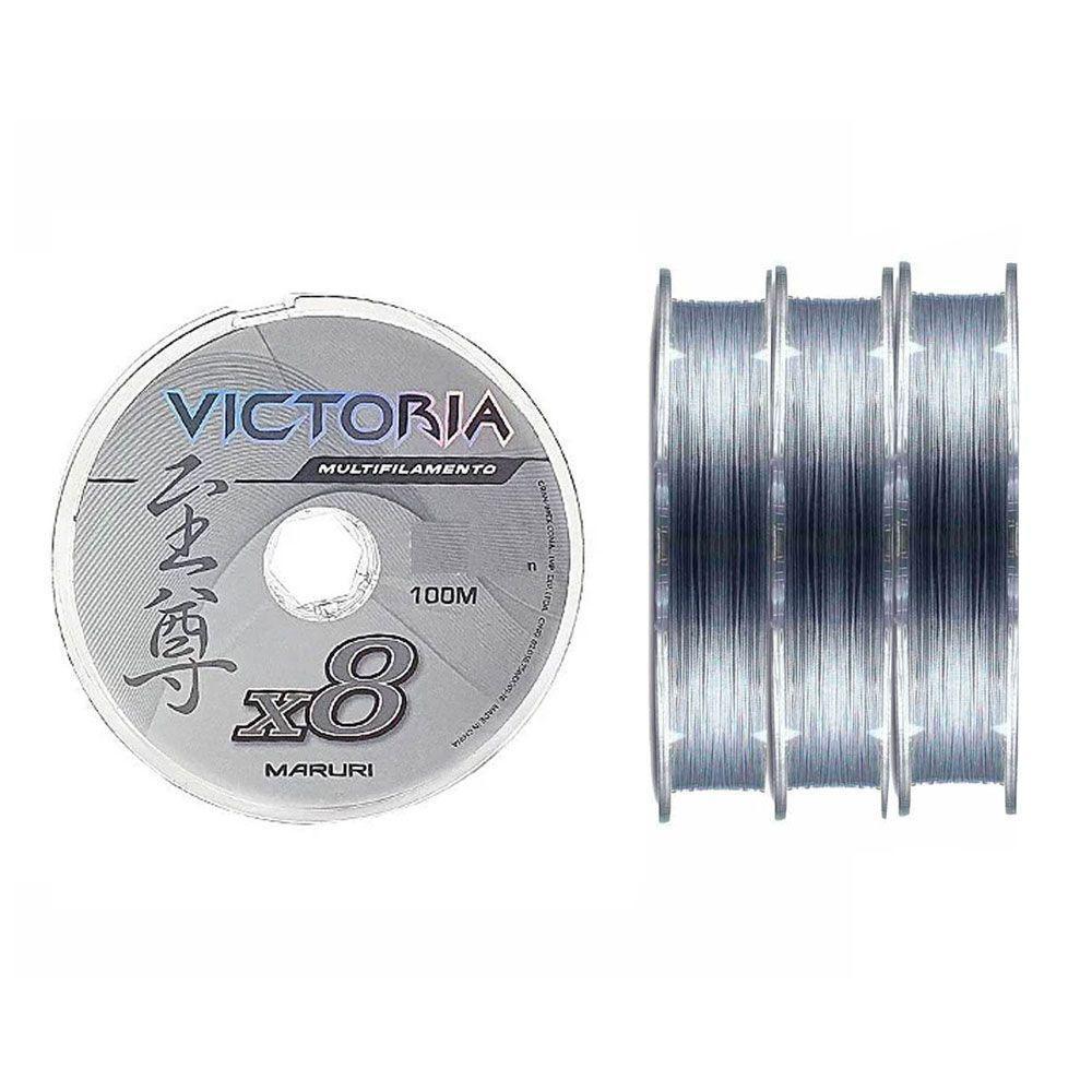 Linha De Pesca Multifilamento 8 Fios Victoria 100m Cinza Tamanho 0,14mm - 3
