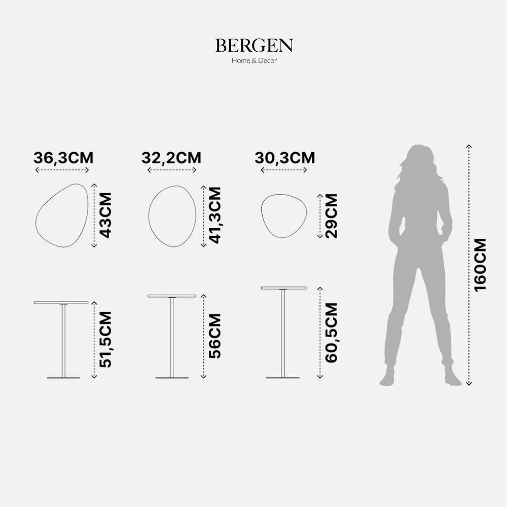 Conjunto De 3 Mesas Laterais Orgânicas Kaleo Base Preta Tampo Mel - 6