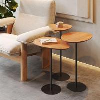 Conjunto De 3 Mesas Laterais Orgânicas Kaleo Base Preta Tampo Mel