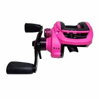Carretilha Para Pesca Maruri Bronx Pink 11r Carretel Fundo Lado Da Manivela Esquerda