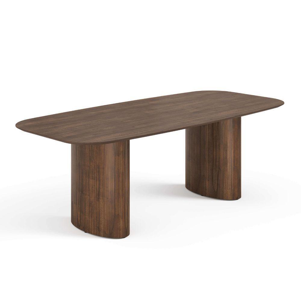 Mesa De Jantar Orgânica Tivoli 240cm X 110cm 9 Lugares Lamina Cinamomo Castanho - 1
