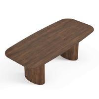 Mesa De Jantar Orgânica Tivoli 240cm X 110cm 9 Lugares Lamina Cinamomo Castanho - 4