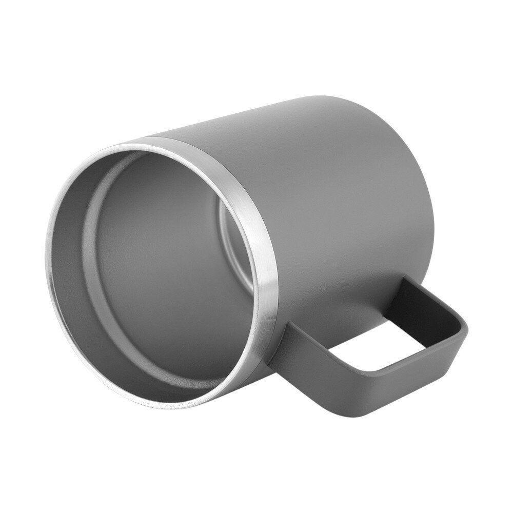 Caneca Térmica 400ml Em Inox Reciclado Com Tampa De Bambu - Cinza E Elegante - 4