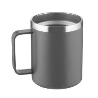 Caneca Térmica 400ml Em Inox Reciclado Com Tampa De Bambu - Cinza E Elegante - 3