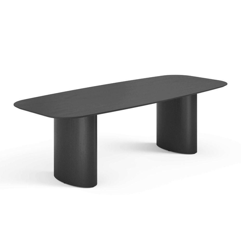 Mesa De Jantar Orgânica Tivoli 270cm X 110cm 10 Lugares Lamina Cinamomo Preto - 1