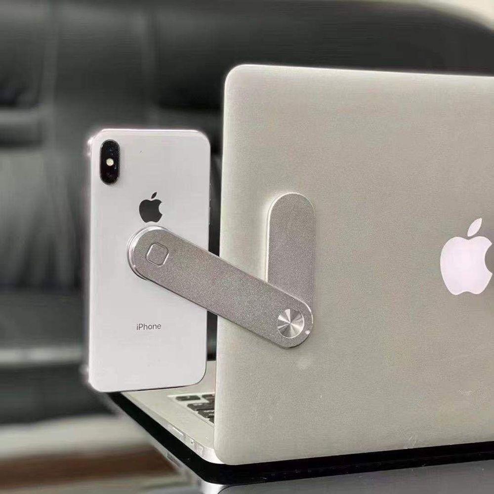 Suporte Magnético Retrátil Para Celular E Notebook - Prata - 2