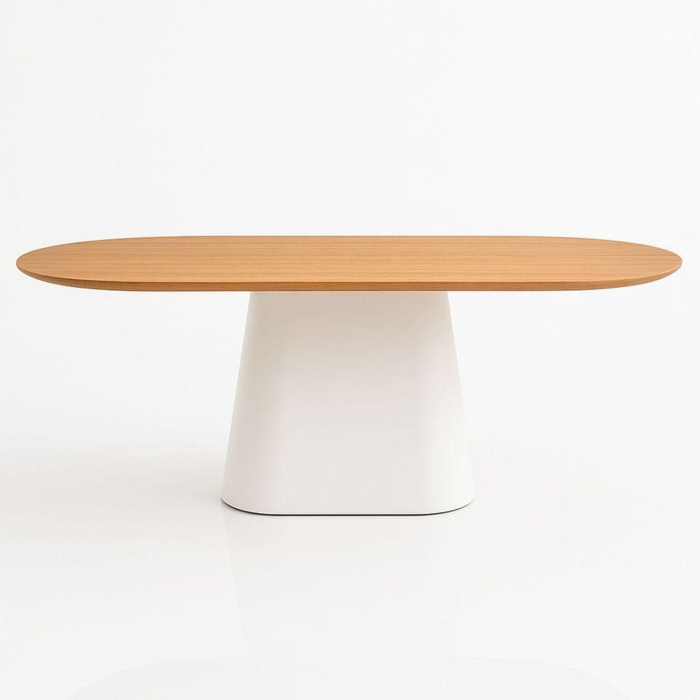 Mesa De Jantar Oblongo 120x80 Cm Base Laca Tampo Freijó - 2