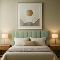 Cabeceria Estofada Solteiro 0,90m Milano Boucle - Pallazio Verde Pistache - 1