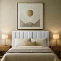 Cabeceria Estofada Solteiro 0,90m Milano Boucle - Pallazio Cinza - 1