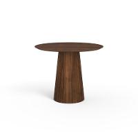 Mesa De Jantar Redonda 100cm Scandi 4 Lugares Lamina Natural De Madeira Castanho - 1