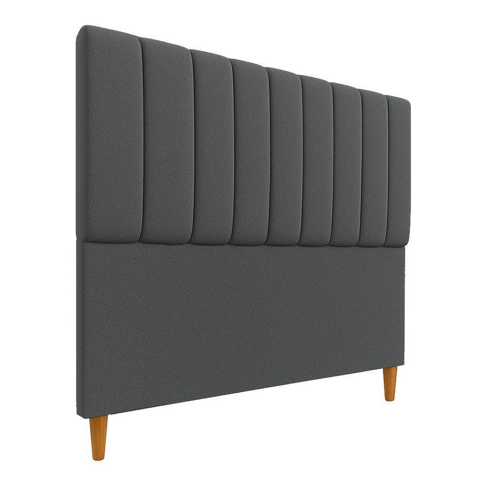 Cabeceria Estofada Solteiro 0,90m Milano Boucle - Pallazio Grafite - 2