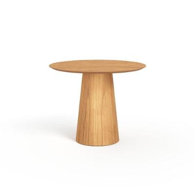 Mesa De Jantar Redonda 100cm Scandi 4 Lugares Lamina Natural De Madeira Mel
