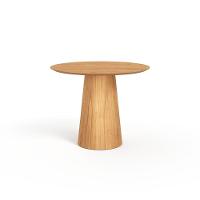 Mesa De Jantar Redonda 100cm Scandi 4 Lugares Lamina Natural De Madeira Mel - 1