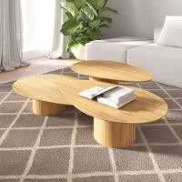 Conjunto Mesa De Centro Orgânica Stone Em Madeira Damasco - 2