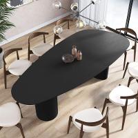 Mesa De Jantar Orgânica Breeze 2,70 X 1,20m 10 Lugares Lâmina Natural De Madeira Preto - 2