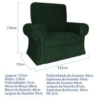 Poltrona Natalina Papai Noel Santa Claus Suede Verde - 3