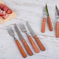 Kit 6 Prato Raso Rústico 28 Cm E 12 Talheres Churrasco Tramontina - 2