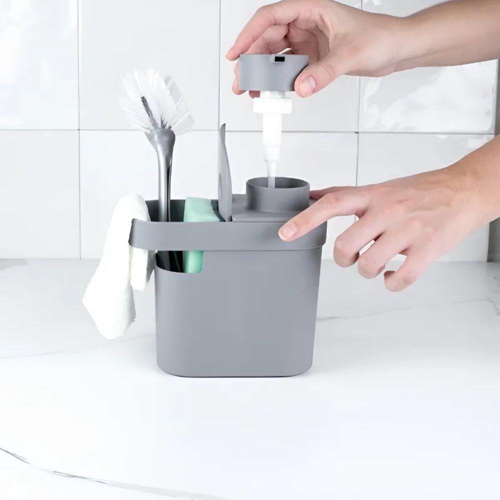 Dispenser Detergente E Organizador Trium 650ml - Chumbo - 4
