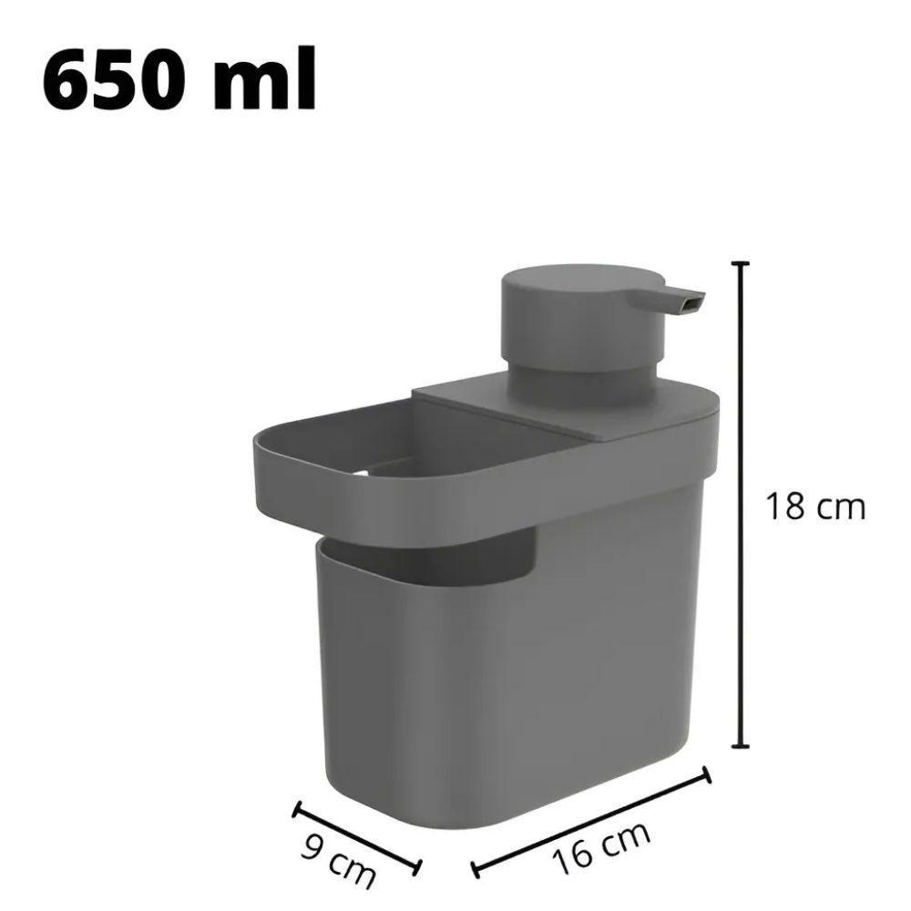 Dispenser Detergente E Organizador Trium 650ml - Chumbo - 6